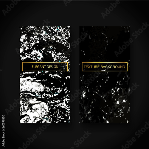 Dark Modern Marble texture. Modern design for wedding card, invitation, birthday, cover, flyer, brochure. Vector Illustration.