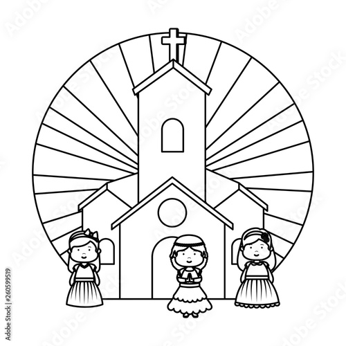 little girls in church first communion