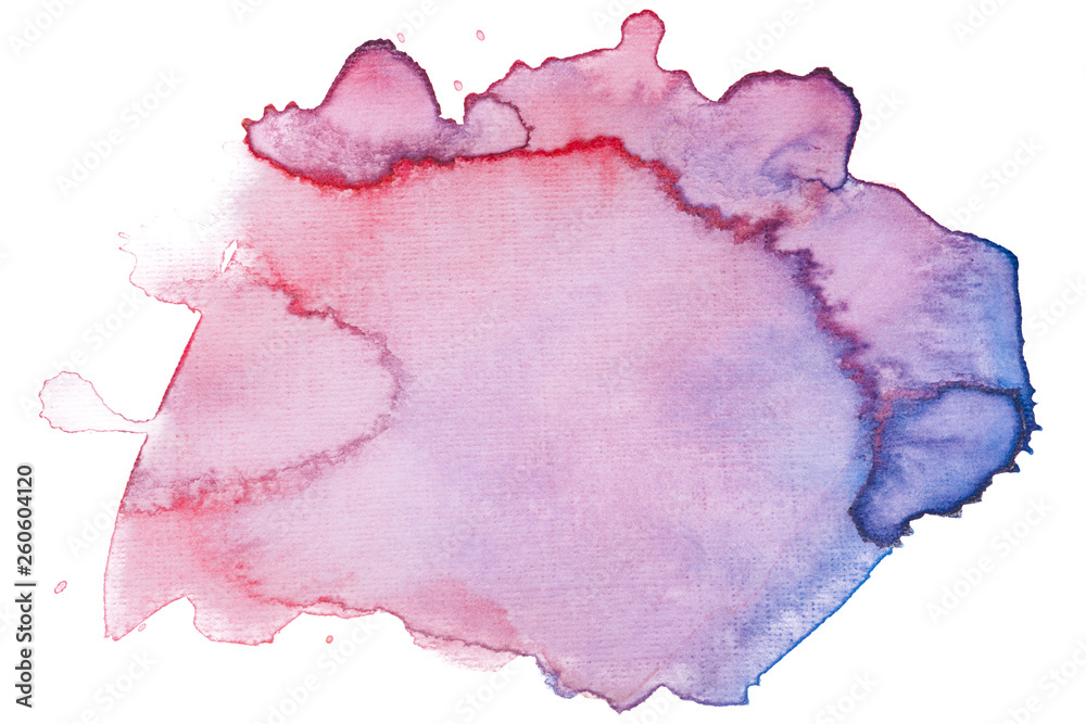 Watercolor stain on white background isolated. Element with paint and watercolor paper texture. Background for design of postcards and print. Watercolor stain on white background isolated. Element with paint and watercolor paper texture. Background for design of postcards and print.