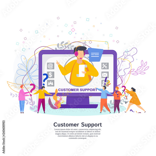 Hotline operator advises client. Man in the call center