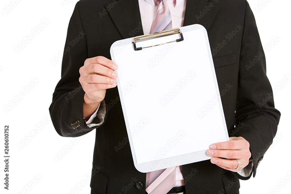 Business: Anonymous Businessman With Clipboard Business: Anonymous Businessman With Clipboard