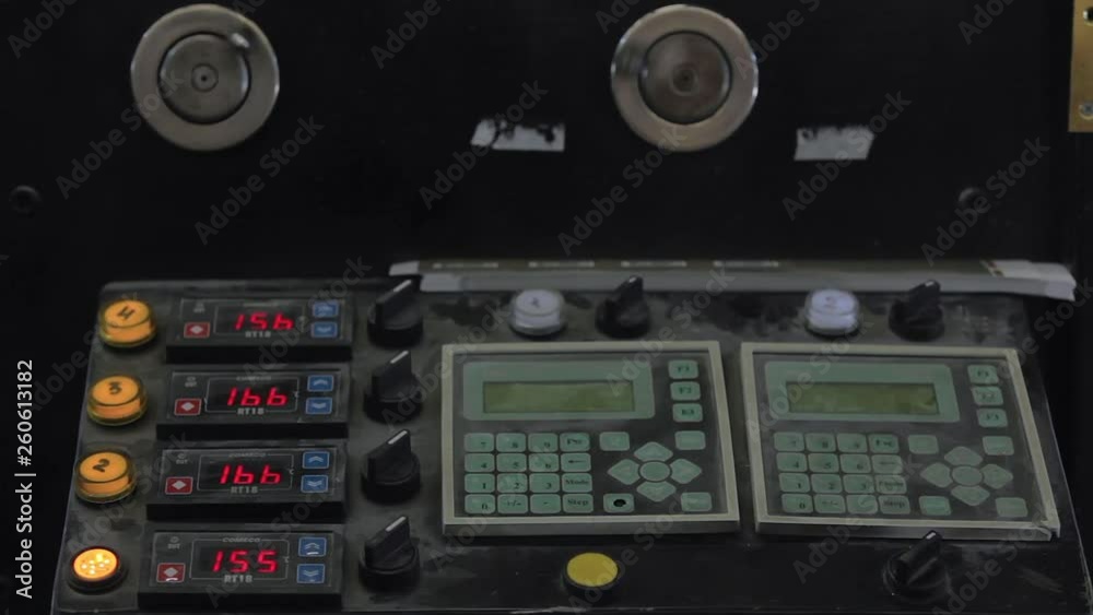 REAL TIME: Modern industrial printer machine during work. INSERT REAL TIME: Modern industrial printer machine during work. INSERT