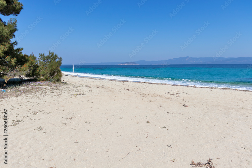 Amazing view of Xenia Golden Beach at Kassandra Peninsula, Chalkidiki, Central Macedonia, Greece