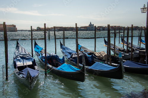 Gondolas in Venice,Italy.2019