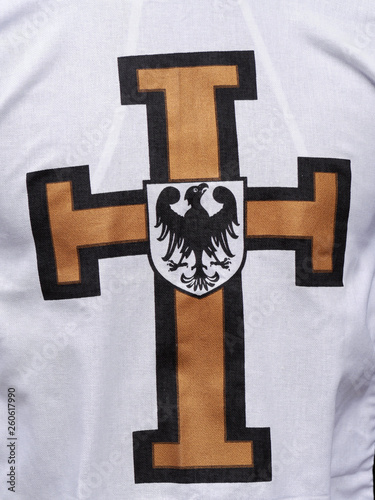 White cape with Teutonic cross photo