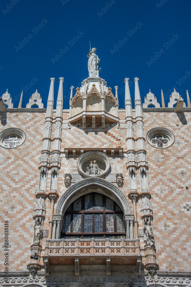 Facade of Doge palace,Palazzo Ducale (Doge's Palace) in Venice, Italy