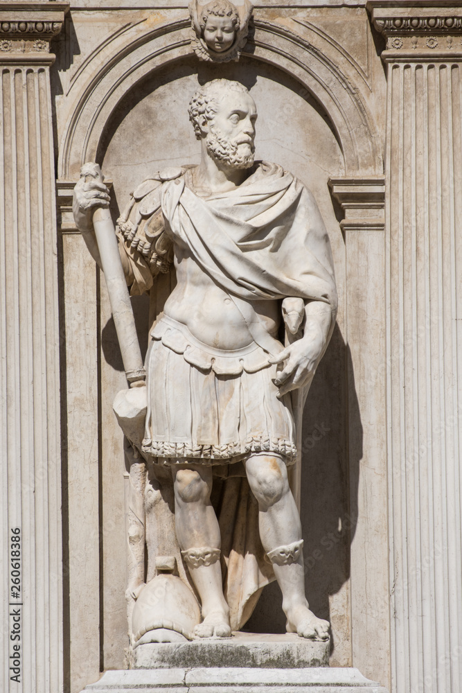 Obraz premium Palazzo Ducale, Doge's Palace, architectural details,Statue - Venice-Italy
