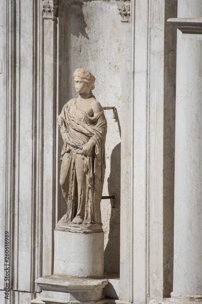 Courtyard of Doge`s Palace, or Palazzo Ducale., Venice , Italy,architectural details,Statue - 2019 Courtyard of Doge`s Palace, or Palazzo Ducale., Venice , Italy,architectural details,Statue - 2019
