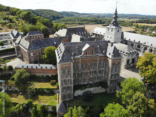 Foto Aerial view of Floreffe Abbey during summer day, Belgium