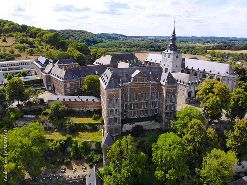 Foto Aerial view of Floreffe Abbey during summer day, Belgium