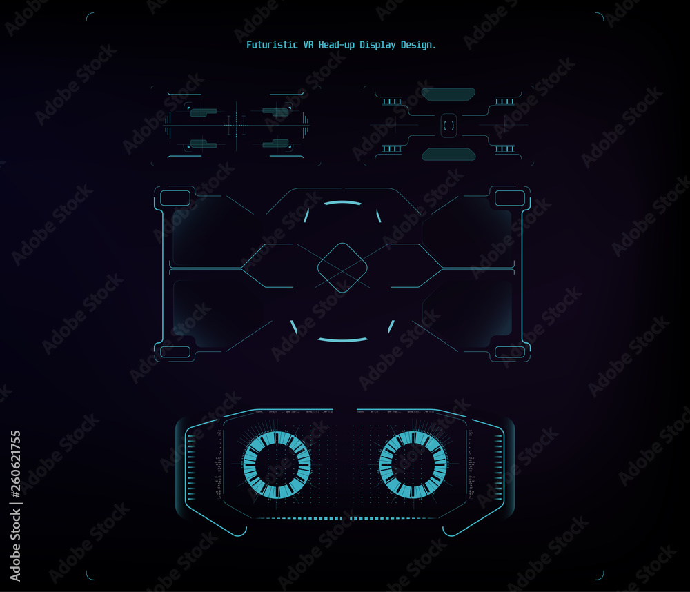 Icon on blue backdrop. Digital eye hud ui. Art design. Vector medicine illustration. Eye vector icon. Futuristic technology style. Identification system scanning. 