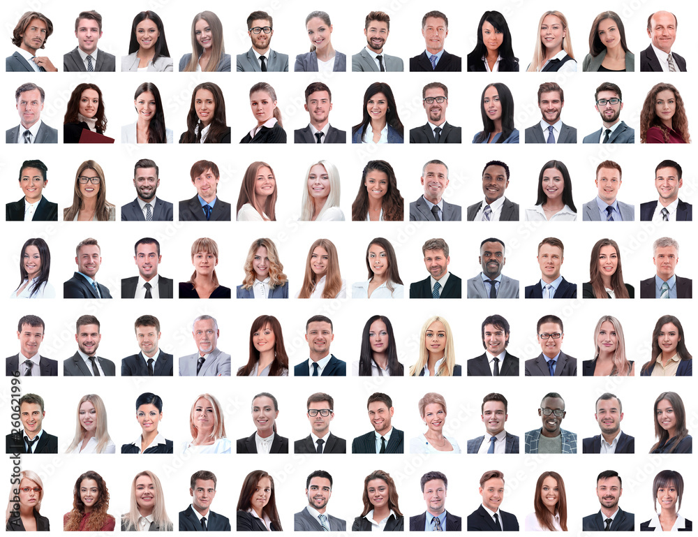 portraits of successful employees isolated on a white portraits of successful employees isolated on a white
