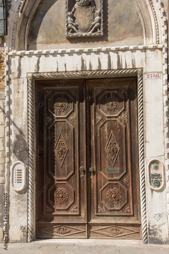 Old  door of an venetian house,Italy,Venetia,Venice,2019