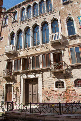  St. Stephen`s square and Ponte Giustinian,in Venice,Italy,2019