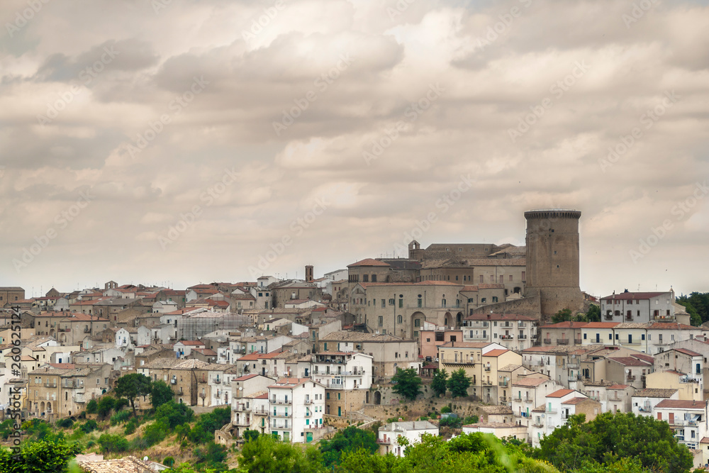 panoramic view of Tricarico town, Basilicata, Italy