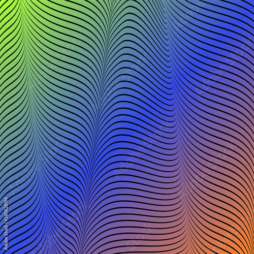 Wallpaper Mural Abstract acid color wavy background, optical art, opart striped. Neon gradient Torontodigital.ca