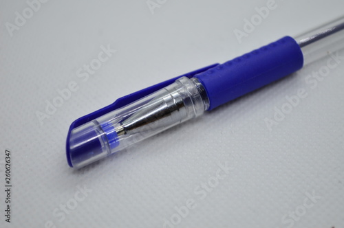 blue pen isolated on white background