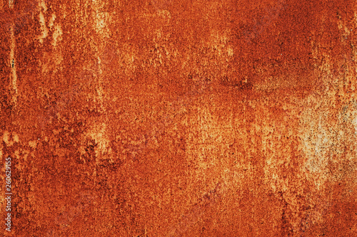 Bright red-orange iron sheet. Rust compound is an iron oxide.