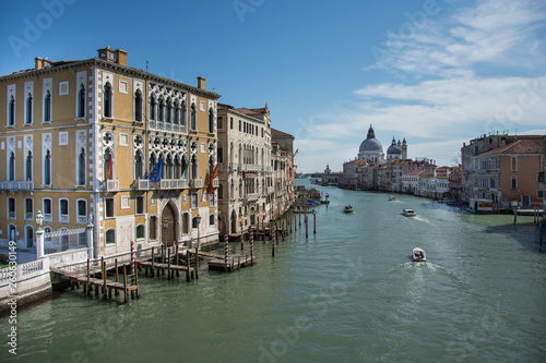 Canal Grande and Basilica Santa Maria della Salute  Venice  Italy  2019 . martie