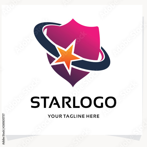 Star Shield Logo Design Template Inspiration
