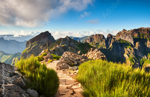 Landscape of Madeira island mountains photo