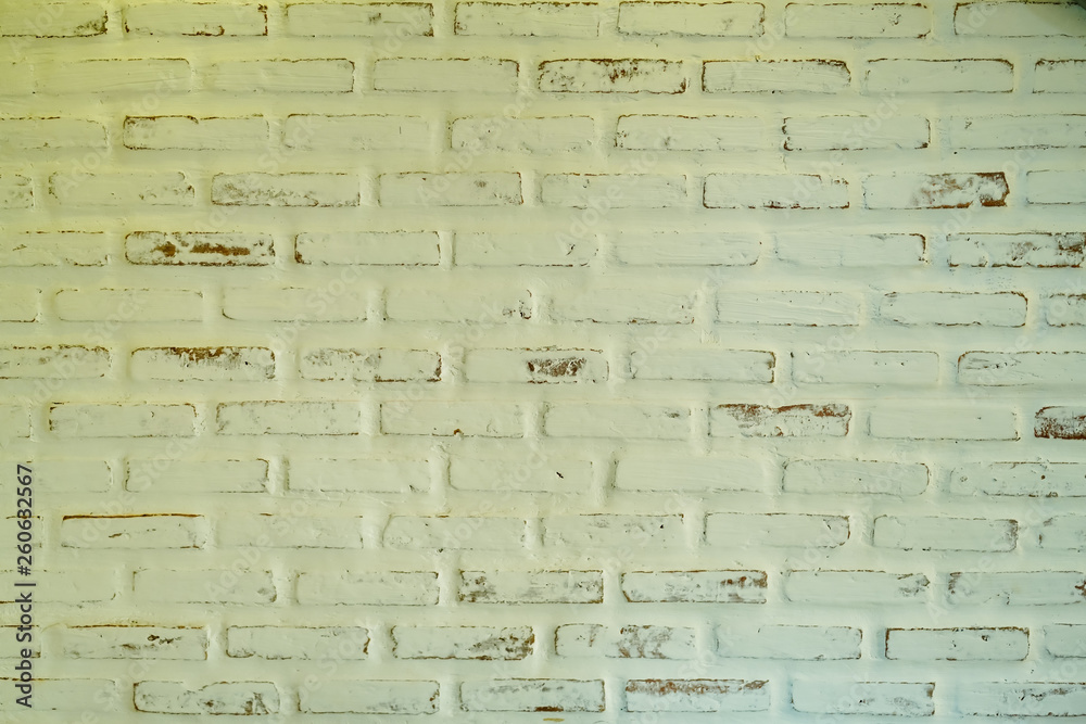 White walls made of brick, white block background.
