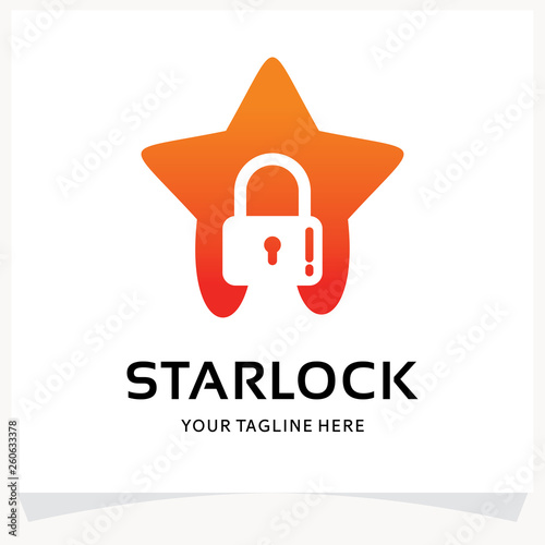 Star Lock Logo Design Template Inspiration