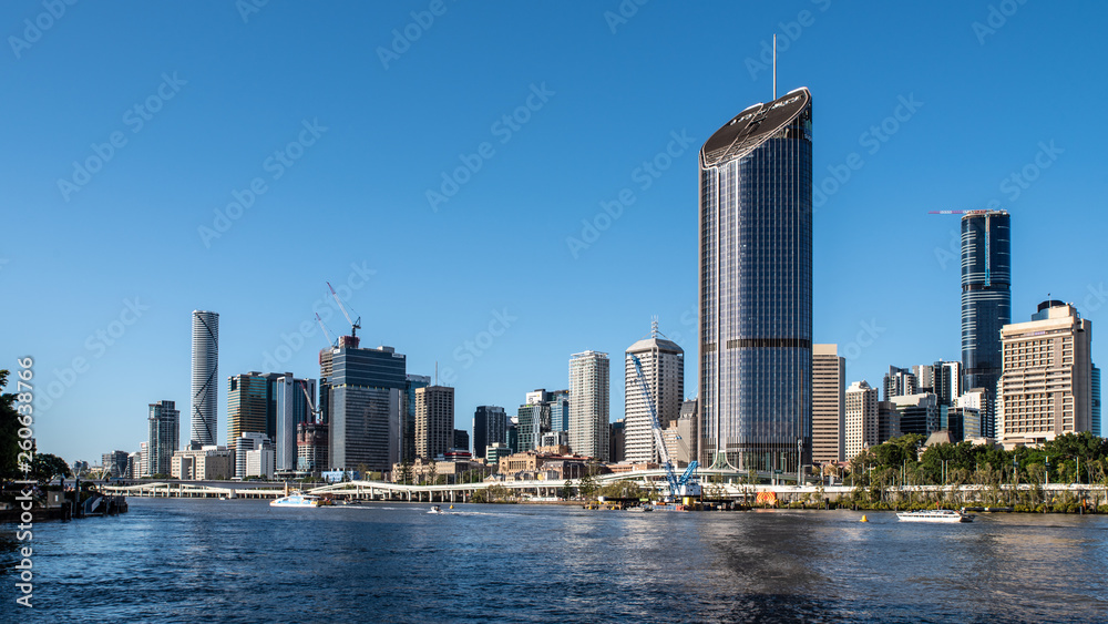 Naklejka premium Brisbane City Skyline