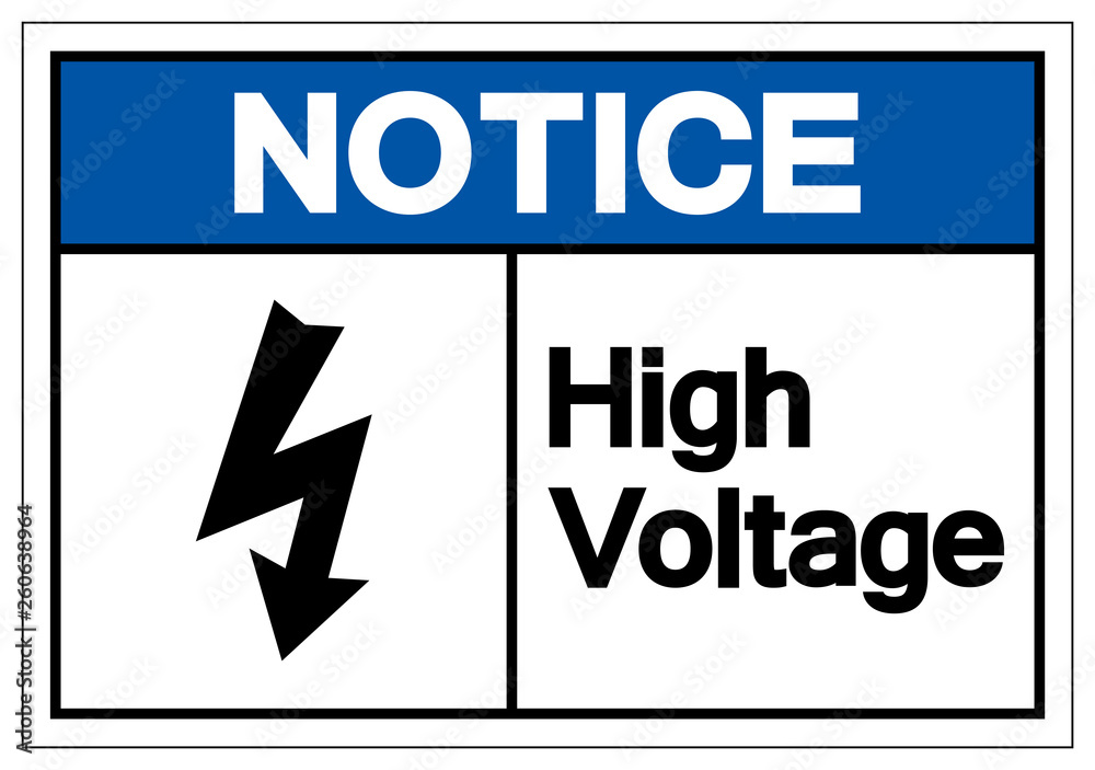 Notice High Voltage Symbol Sign ,Vector Illustration, Isolate On White Background Label. EPS10