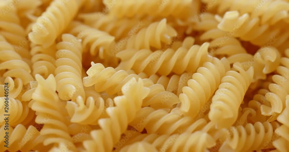 Dry uncooked fusilli Dry uncooked fusilli