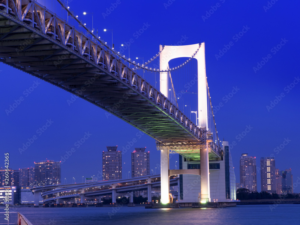 夕暮れのレインボーブリッジ