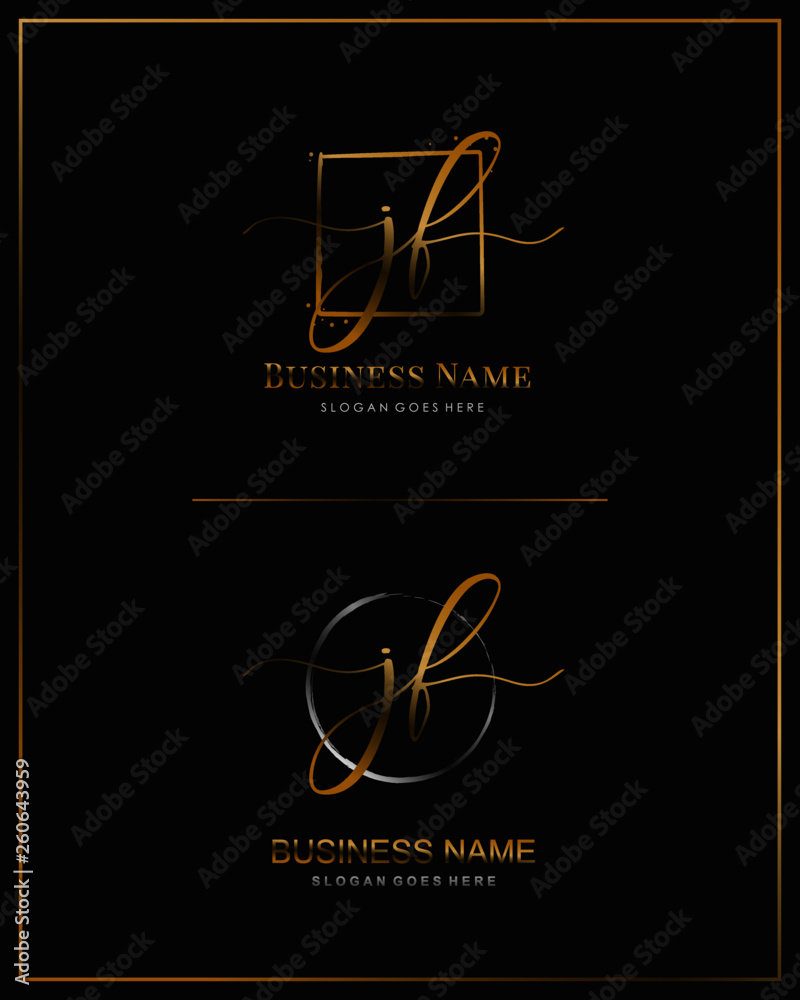 Initial J F JF handwriting logo vector. Letter handwritten logo ...