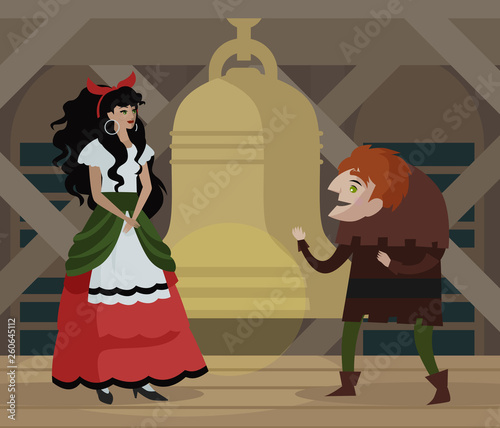 hunchback with candle in the tower