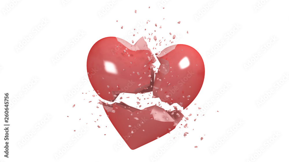 Obraz premium 3D illustration of a broken heart