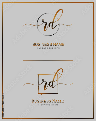 Initial R D RD handwriting logo vector. Letter handwritten logo template.