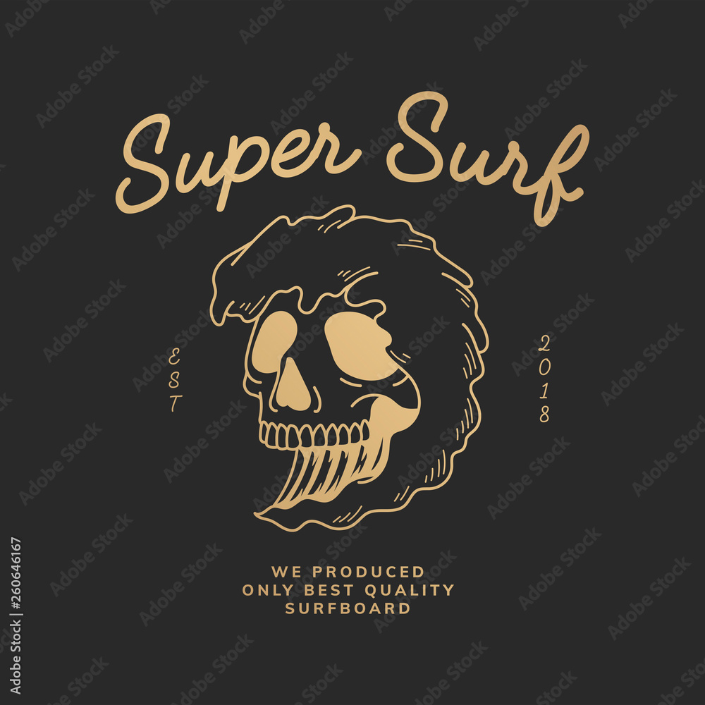 Super surf vintage illustration - obrazy, fototapety, plakaty 