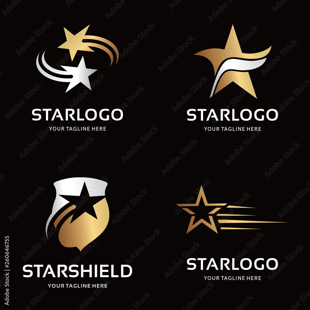 Collection of Gold Star Logo Design Template Inspiration