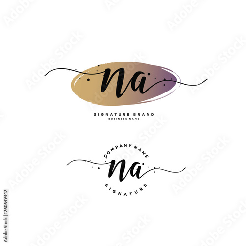 N A NA Initial letter handwriting and  signature logo.