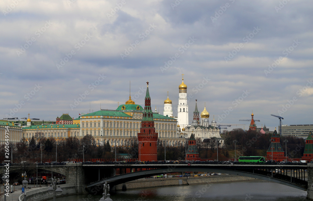Photo background beautiful views of the Moscow Kremlin
