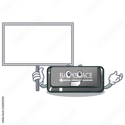 Bring board button backspace isolated in the mascot