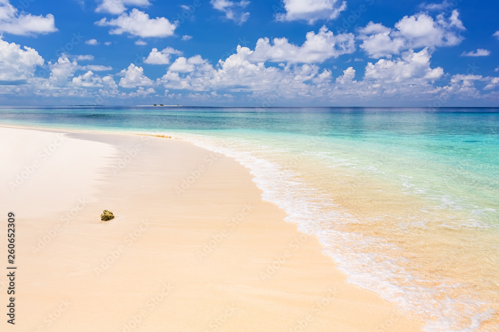 Beautiful sunny ocean beach on Maldives