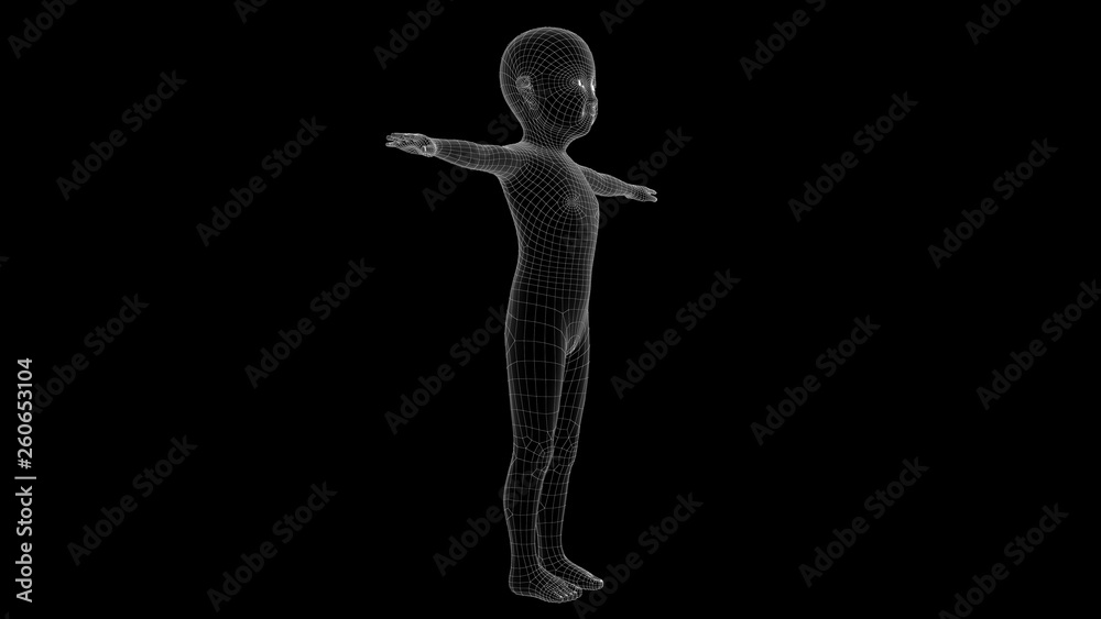 3d illustration of a children xray hologram 3d illustration of a children xray hologram