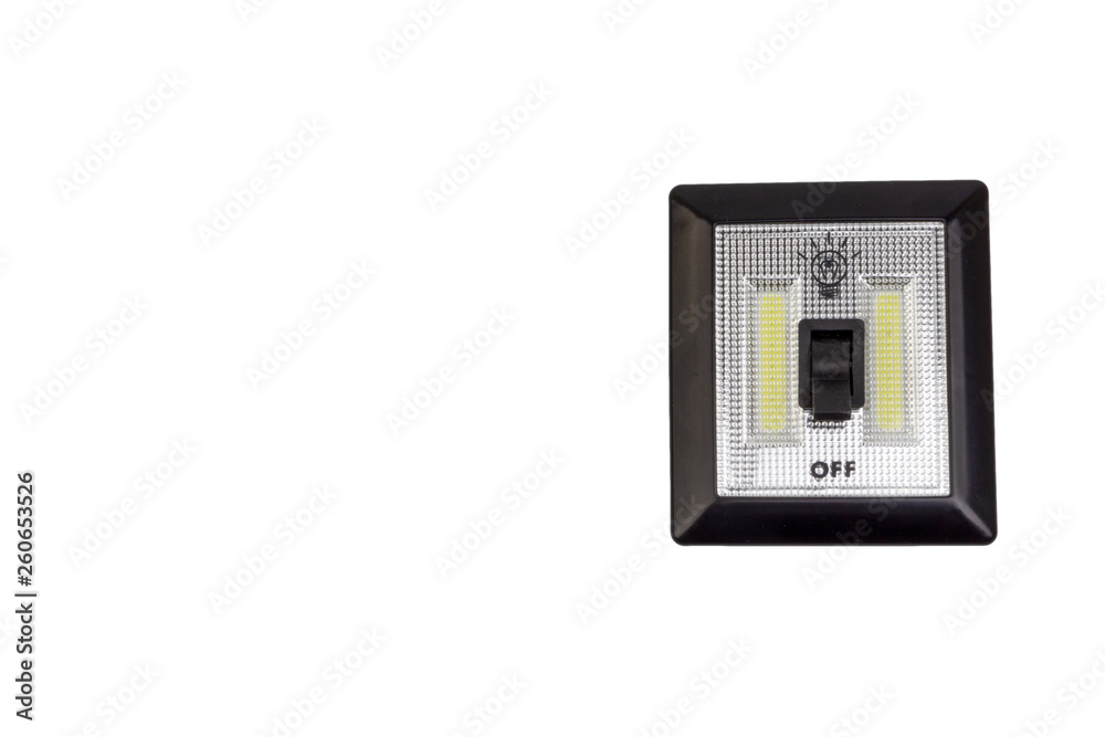 Fototapeta premium LED Light switch or Magnetic LED switch isolated on white background