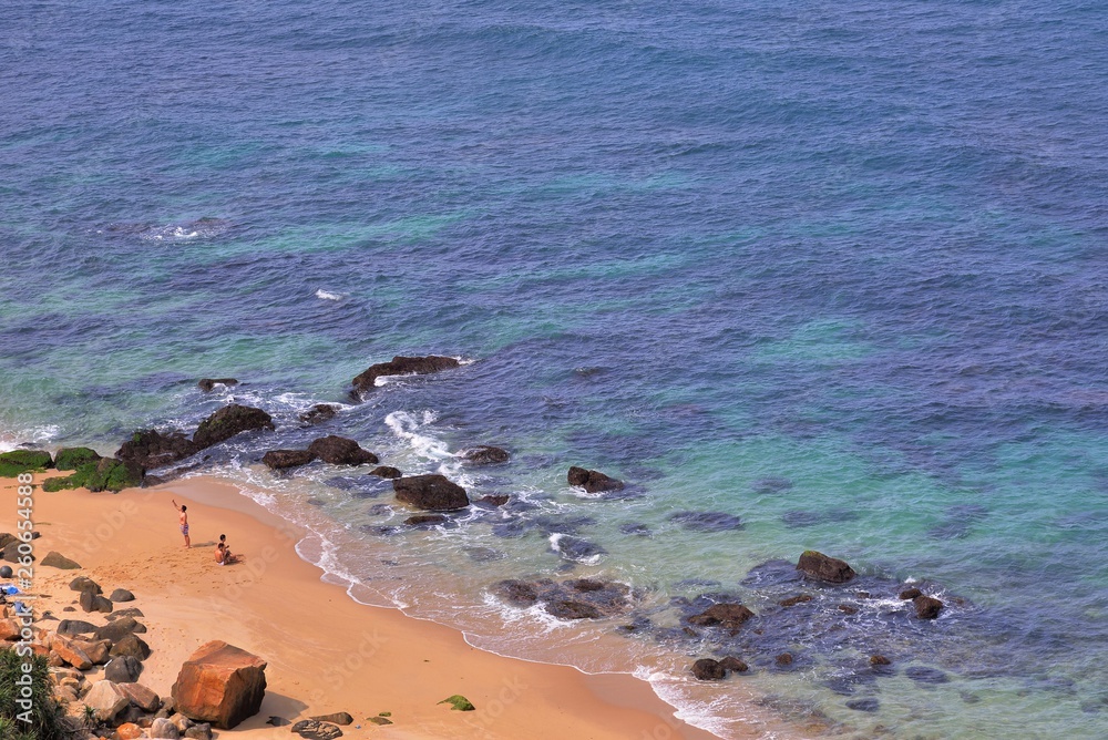 Fototapeta premium Mysterious Coast of Jinshan, New Taipei City, Taiwan. Photo taken on:April 5,2019