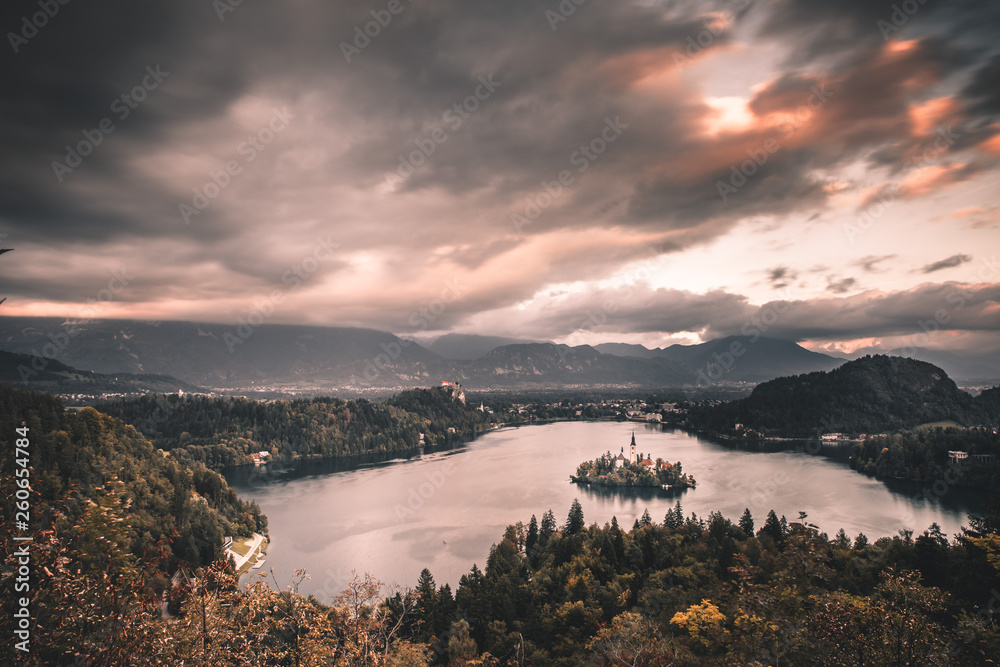Panoramic view of Lake Bled Slovenia