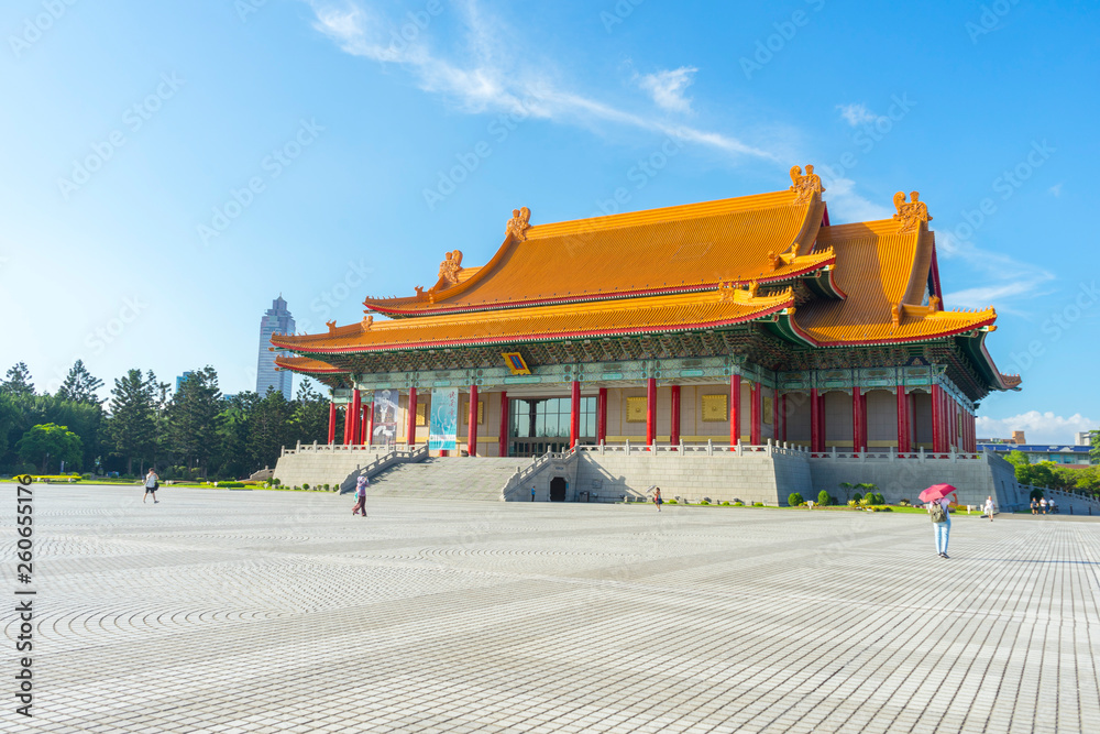 Fototapeta premium view of National Concert Hall at Chiang Kai-shek Memorial Hall in Taipei,Taiwan.
