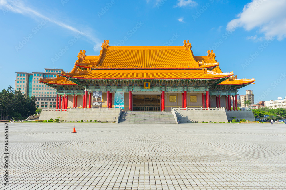 Fototapeta premium view of National Concert Hall at Chiang Kai-shek Memorial Hall in Taipei,Taiwan.