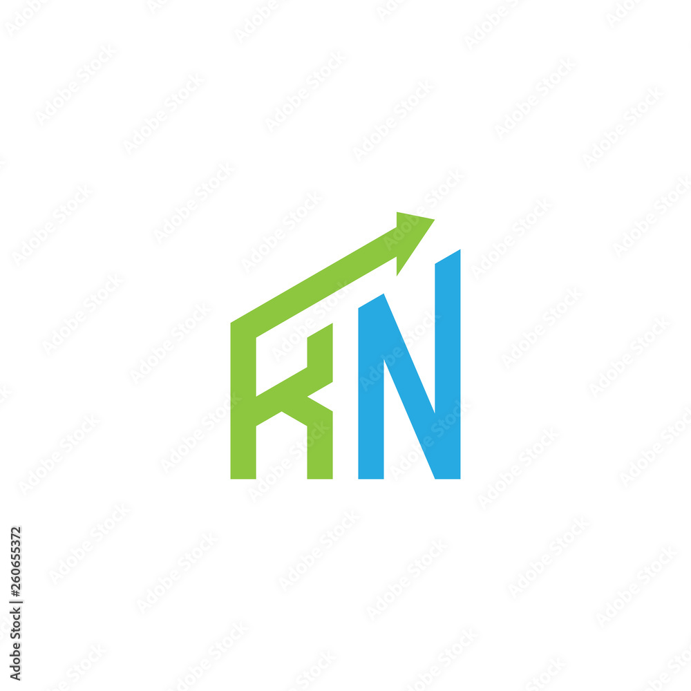 initial letter logo with growing arrows