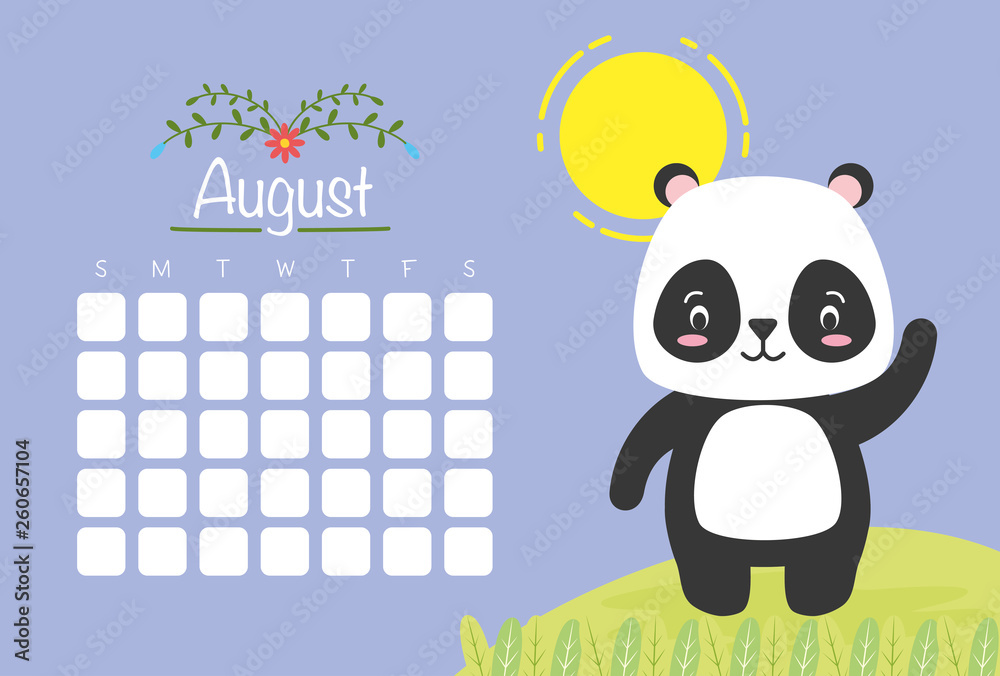 Naklejka premium cute animals calendar