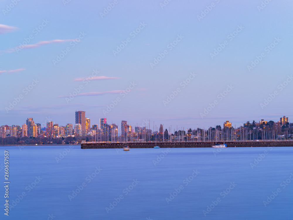 vancouver skyline at night